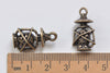 Antique Bronze 3D Filigree Lantern Pendant Charms 13x23mm Set of 10