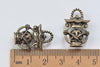 Antique Bronze 3D Filigree Lantern Pendant Charms 16x24mm Set of 10