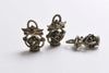 Antique Bronze 3D Filigree Lantern Pendant Charms 16x24mm Set of 10