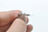 10 pcs Shiny Silver Brass Flower Purse Wallet Shaped Photo Locket Charms 15x20mm