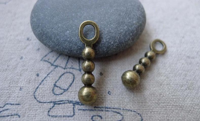 20 pcs of Antique Bronze Bead Ball Charms 6x24mm A7727