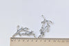 Antique Silver Twig Pendants Branch Connectors Set of 10 A8417