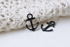 20 pcs Black Anchor Charms Small Nautical Pendants 15x18mm A8541