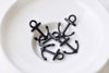 20 pcs Black Anchor Charms Small Nautical Pendants 15x18mm A8541