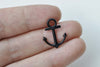 20 pcs Black Anchor Charms Small Nautical Pendants 15x18mm A8541