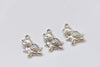 Antique Silver Little Happy Turtle Charms 14x23mm Set of 20 A8419