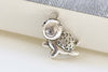 Antique Silver Little Happy Turtle Charms 14x23mm Set of 20 A8419