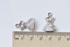 Antique Silver 3D Evening Gown Dress Charm Pendants Set of 20 A8420