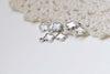 Antique Silver Tiny Plum Flower Charms Double Sided Set of 50 A8432