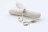 Antique Silver Large Hole Fish Hook Charms Pendants Set of 10 A8550