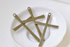 Antique Bronze Flat Cross Charm Pendants 36x60mm Set of 10 A8439