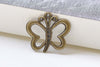 Outlined Small Butterfly Charms Antque Bronze Finish Set of 10 A8445