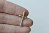 20 pcs Raw Brass Cross Charms Embellishments 13x24mm A8561