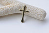 20 pcs Raw Brass Cross Charms Embellishments 13x24mm A8561