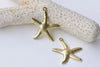 10 pcs Raw Brass Starfish Charms Embellishments 20x22mm A8563