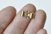 20 pcs of Raw Brass Bow Tie Knot Connectors 7x12mm A8569