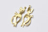 20 pcs Raw Brass Unplated Feline Cat Charms 10x30mm A8571
