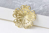 10 pcs Raw Brass Five Petal Filigree Flower Bead Caps A8576