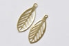 30 pcs Raw Brass Leaf Charms Stamping Embellishments 9x23mm A8579