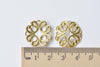 20 pcs Raw Brass Filigree Flower Bead Cap Embellishments A8587