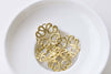 20 pcs Raw Brass Filigree Flower Bead Cap Embellishments A8587