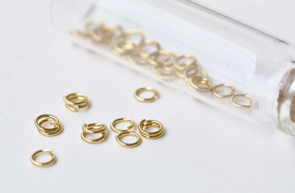 100 pcs Anti Tarnish 24K Gold Plated Brass Jump Rings 6mm 19G A8593
