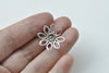 100 pcs Silver 8 Petal Filigree Flower Bead Caps 19mm A8608