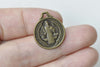 20 pcs Antique Bronze Round Religious Jesus Round Charms A8612