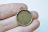 10 pcs Antique Bronze Pendant Tray Settings Match 18mm Cabochon A8461