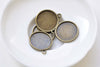 10 pcs Antique Bronze Pendant Tray Settings Match 18mm Cabochon A8461