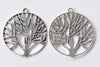 10 pcs Antique Silver Filigree Tree Round Charms Pendants A8619