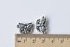 10 pcs Antique Silver Fancy Rondelle Owl Beads Double Sided A8623
