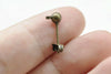 Antique Bronze Ball Earring Post Ear Stud With Backs Set of 20 A8634