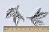 Large Maple Leaf Pendants Antique Silver Charms Set of 10 A8635