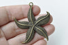 10 pcs Antique Bronze Large Starfish Charms Pendants A8643
