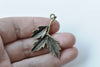 10 pcs Antique Bronze Three Leaf Branch Charms 27x35mm A8653