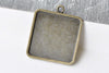 10 pcs Antique Bronze Square Photo Cameo Pendant Tray 25mm A8661