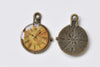 10 pcs Antique Bronze Enamel Clock Charms Size 20x25mm A8515