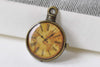 10 pcs Antique Bronze Enamel Clock Charms Size 20x25mm A8515