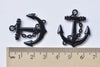 10 pcs Black Anchor Charms Nautical Pendants 27x31mm A8518