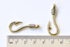 10 pcs Antique Gold Fish Hook Charms Large Hole Hook Pendants A8521