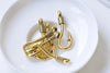 10 pcs Antique Gold Fish Hook Charms Large Hole Hook Pendants A8521