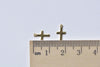 50 pcs Raw Brass Tiny Plain Cross Charms Embellishments 6x10mm A8529