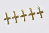 50 pcs Raw Brass Tiny Plain Cross Charms Embellishments 6x10mm A8529
