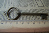 One Set of 3 Antique Bronze Vintage Skeleton Key Pendants Charms A8346