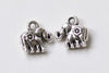 10 pcs Antique Silver Small 3D Flower Elephant Charm Pendants A8530