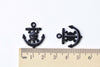 10 pcs Black Skull Pirate Anchor Charms 20x23mm A8542