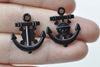 10 pcs Black Skull Pirate Anchor Charms 20x23mm A8542