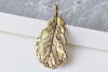 5 pcs Antique Gold Lovely Feather Charms Pendants 25x49mm A8544