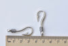 Antique Silver Large Hole Fish Hook Charms Pendants Set of 10 A8550
